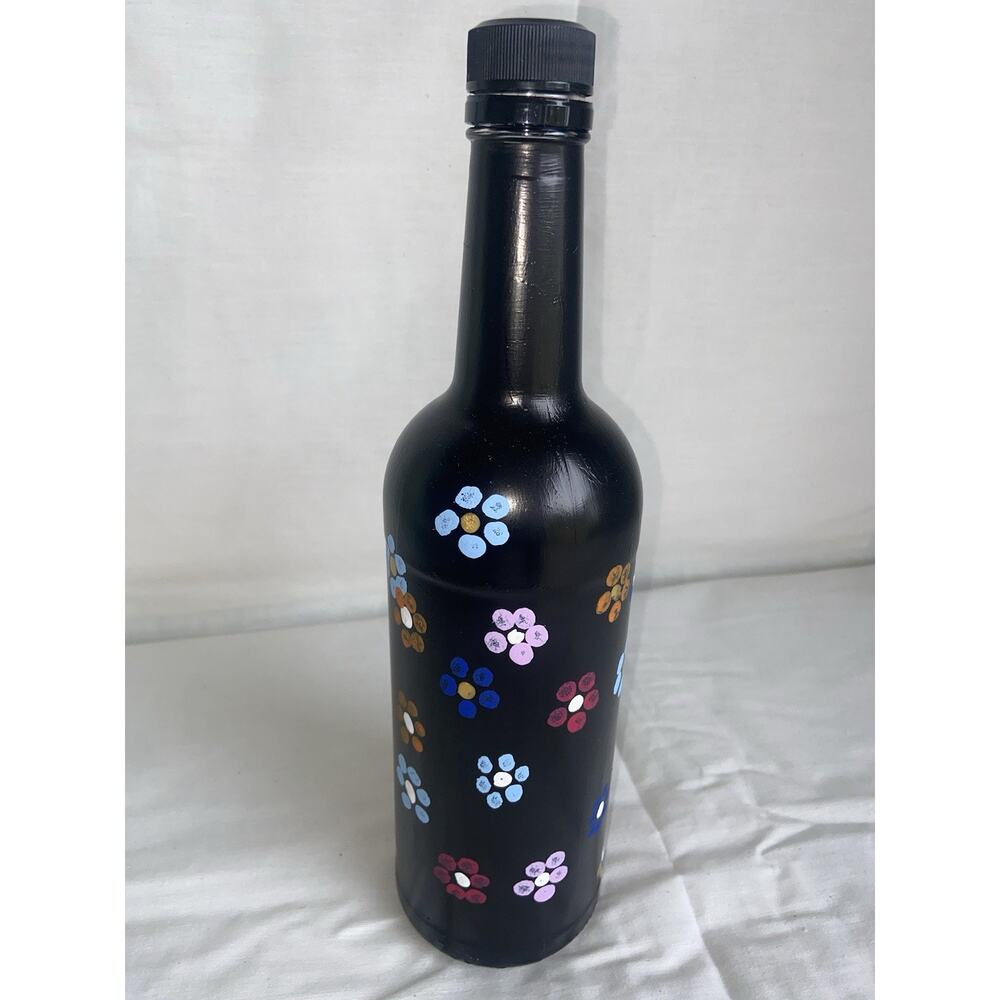 Upcycled Hand Painted Wine Bottle